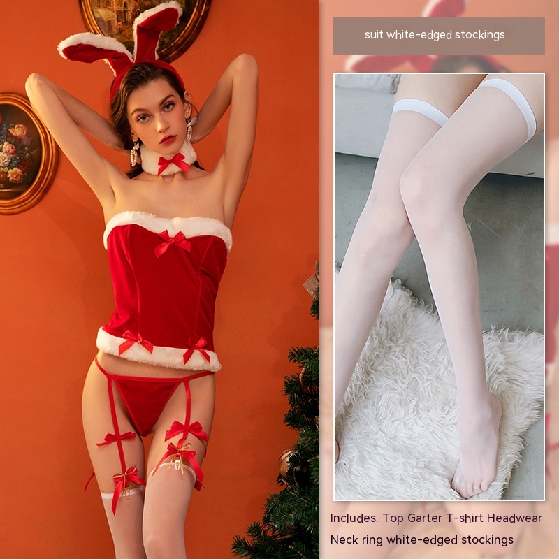 Red Suit White Edge Stockings