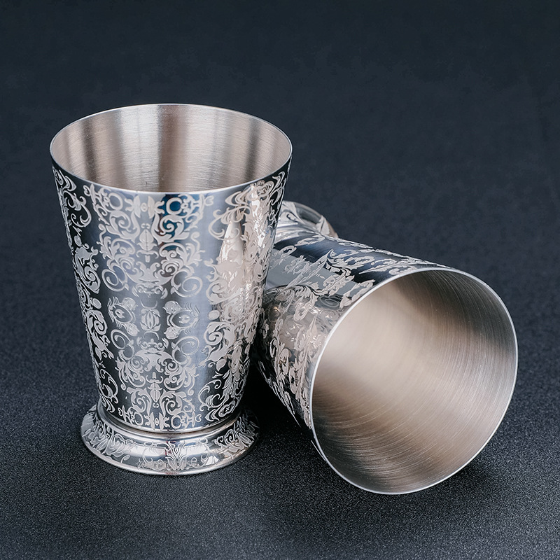 Title 4, 304 Stainless Steel Thick Etched Mint Julep Coc...