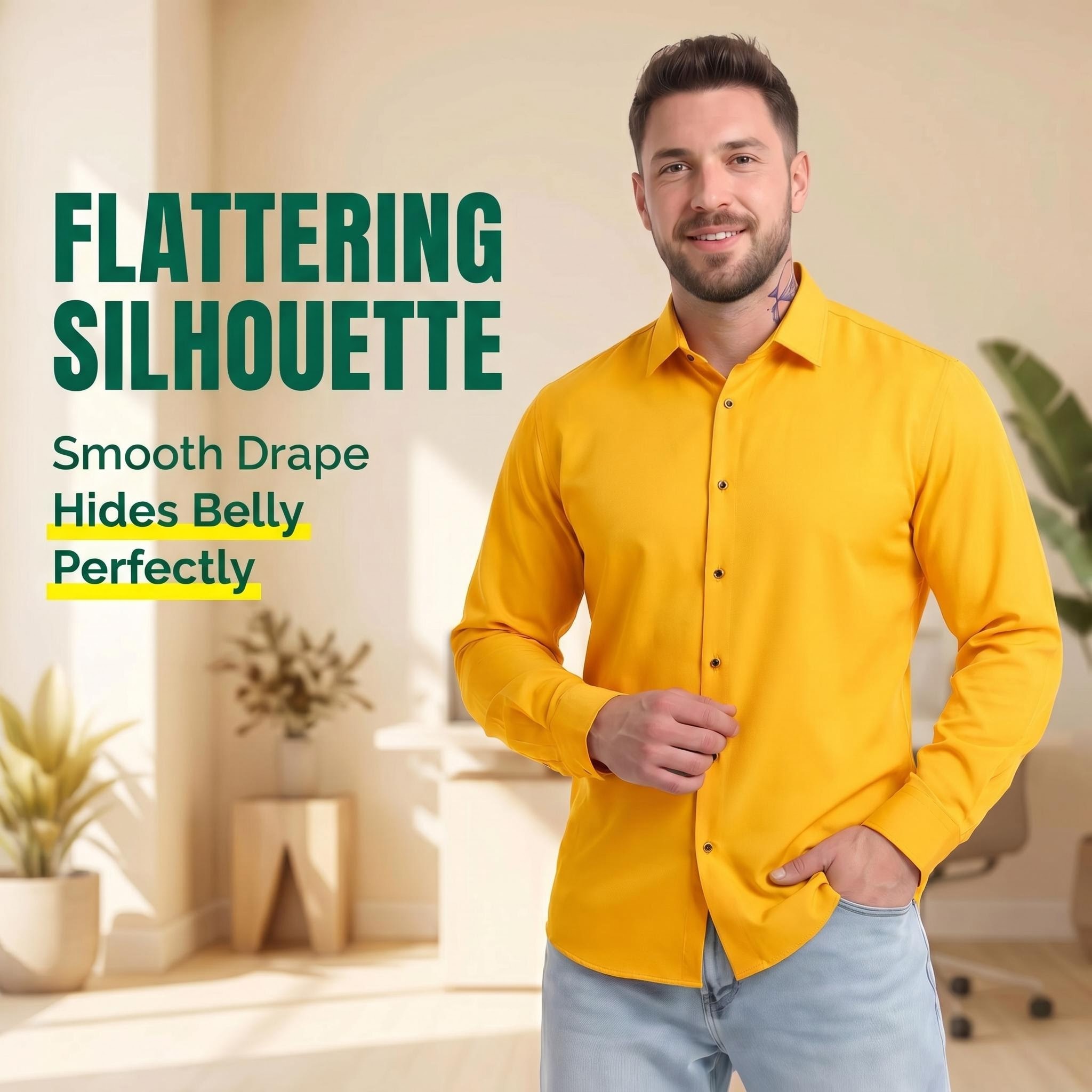 Men's Diamond Button Long Sleeve Shirt, Stretch Fabric, Spring & Autumn, Business Casual, Hot-selling Cross-border Foreign Trade New Top - thumbnail