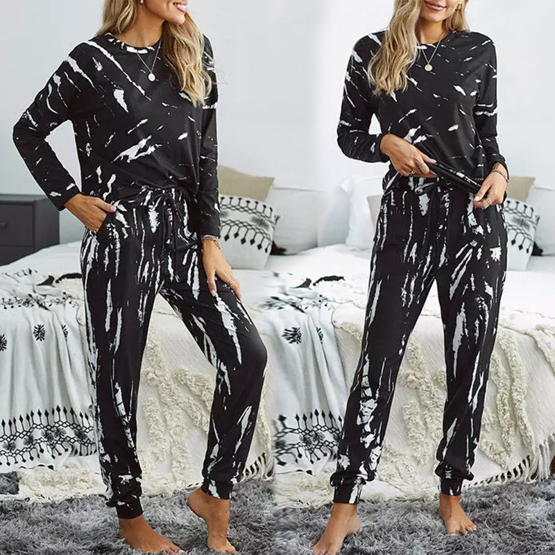 Printed Long-Sleeved Casual Home Wear Pajamas