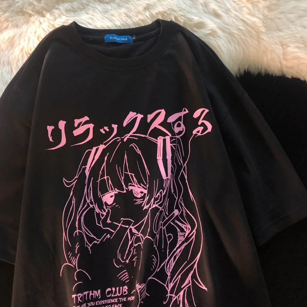 Women's Short Sleeve Harajuku Kawaii Casual Girl T-shirt Top - 1Color