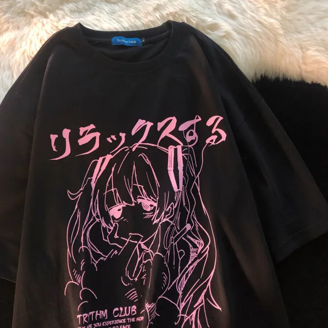 Women's Short Sleeve Harajuku Kawaii Casual Girl T shirt Top 1Color - Shop at LoveMi