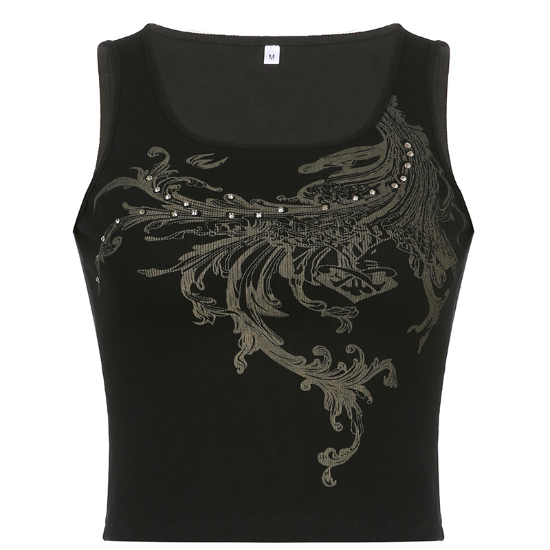 Women's Vintage Print Sleeveless Tank Top