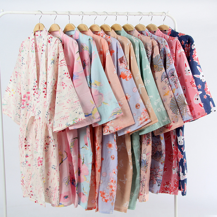 Title 2, Thin Cotton Bathrobe Cotton Pajamas Cardigan Lo...