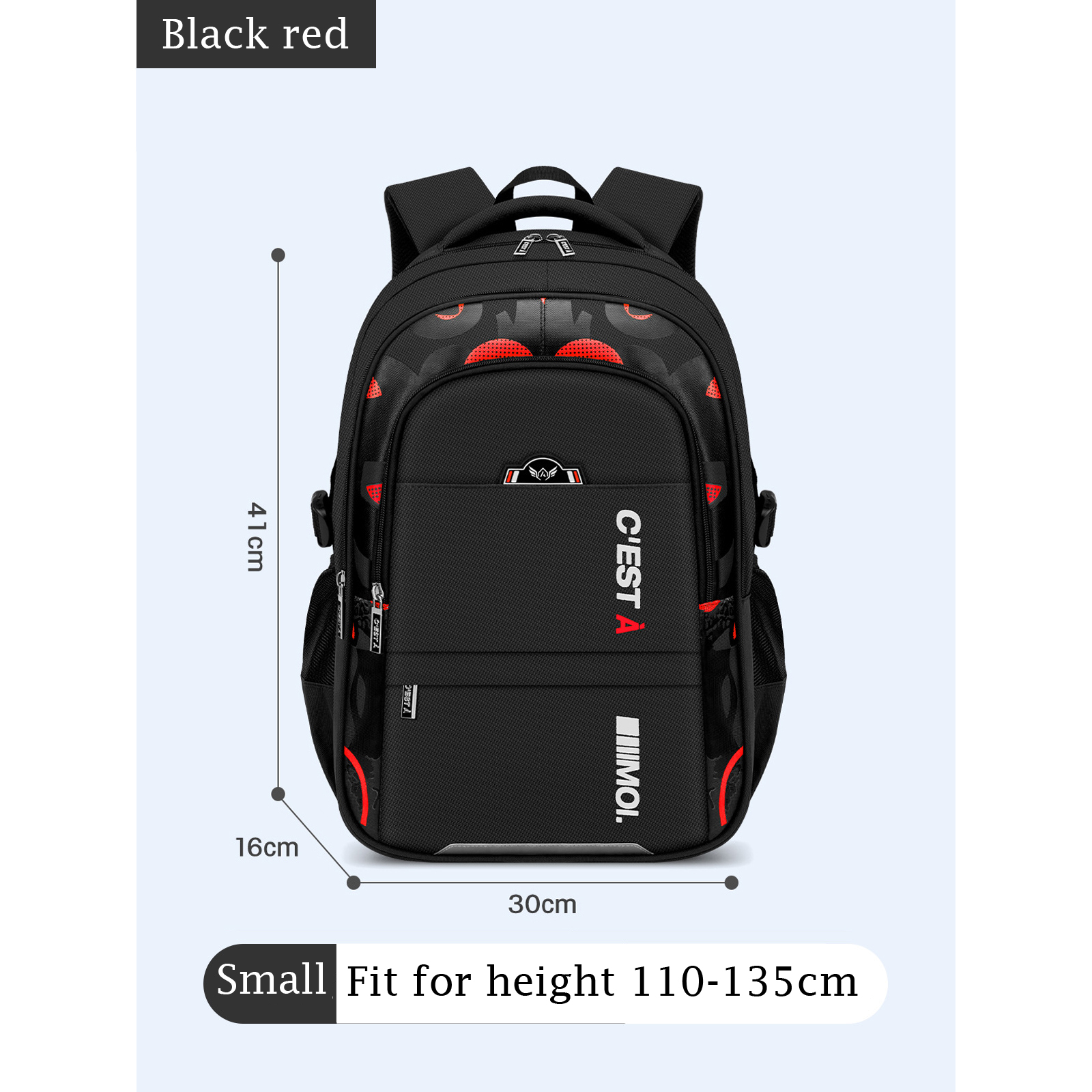 Lightweight Multi compartment Children's School Bag Casual Student Backpack Black - Shop at LoveMi