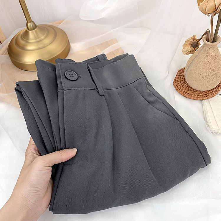 Title 2, Temperament Drape Casual Black Long Pants