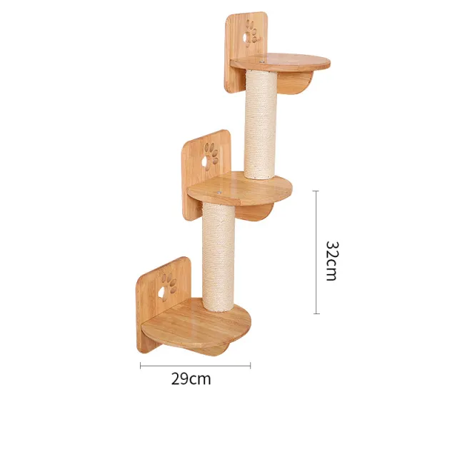 Solid Wood Wall Mounted Sisal Pole Cat Toy Platform Grabbing Board Grinding Grabbing G - Shop at LoveMi