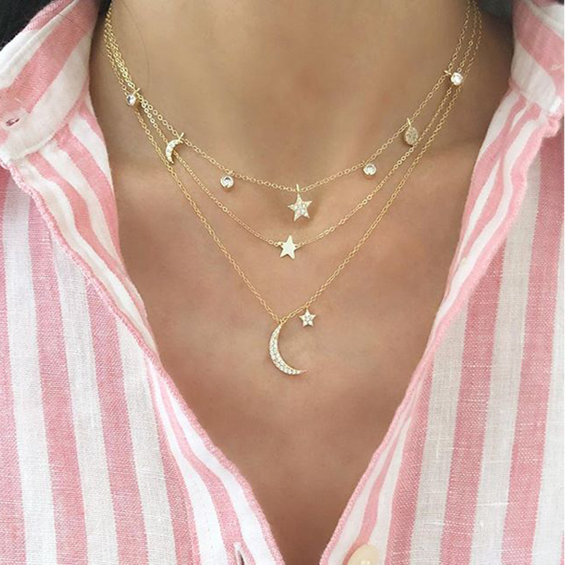 Simple Crystal Butterfly Mixed Layered Necklace