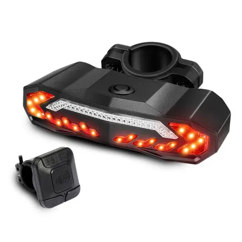 Bike Smart Brake Taillight USB Charging Alarm LED Waterproof