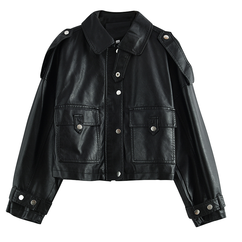 Korean Style Slim And Western Style All Match Leather Jacket