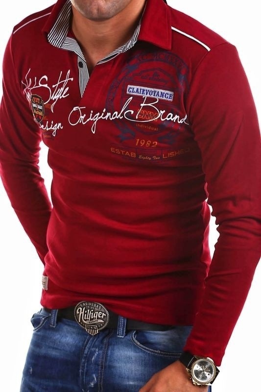 Lapel Printed Long Sleeved T Shirt Autumn And Winter