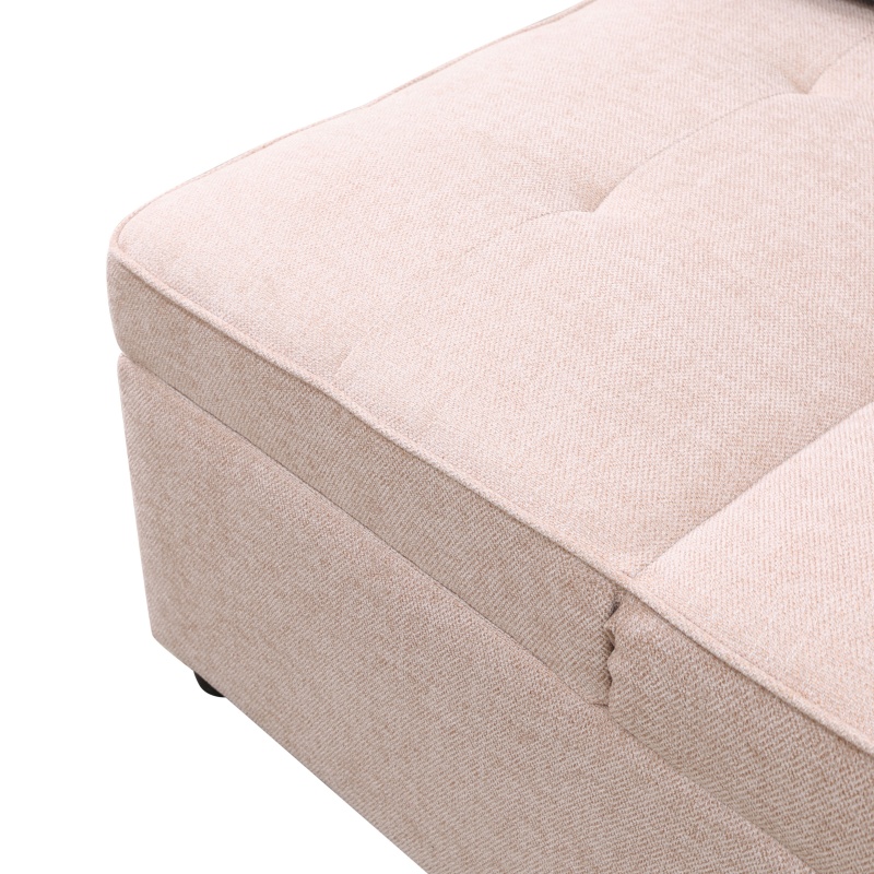 Pickup Only--Pink Sackcloth Living Room Sofabed
