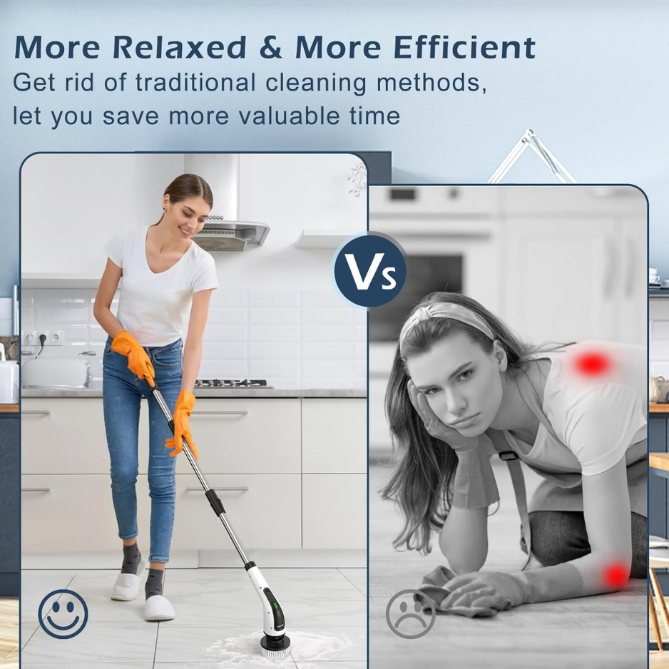 Spin Scrubber With Long Handle, Power Shower Cleaning Brush 3