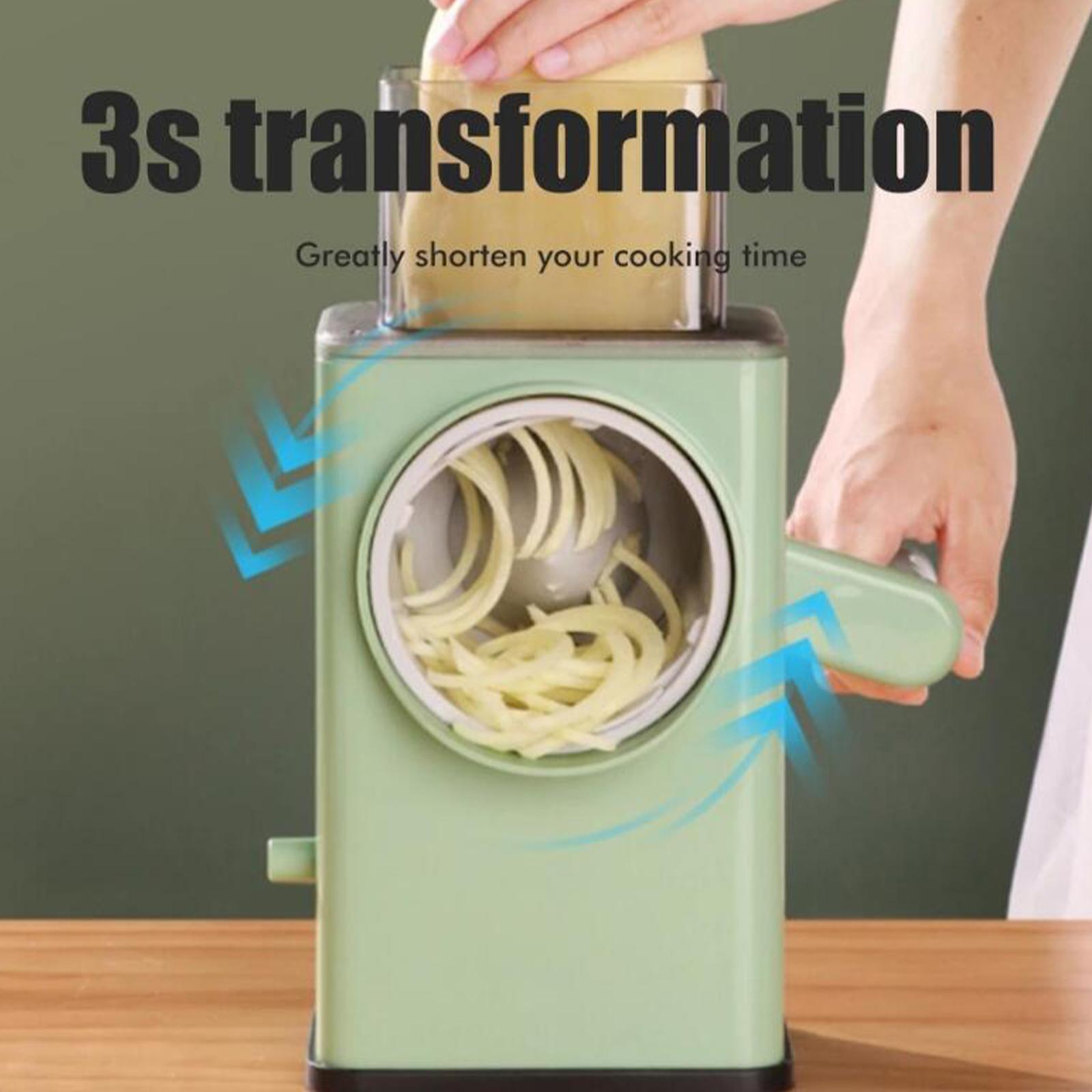 Multifunction Vegetable Cutter Slicer Hand Rotary Grater Shredder Roller N Q1Q4 4