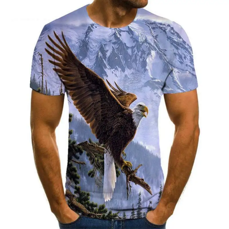 New Animal Print 3d T-shirt Men's Short