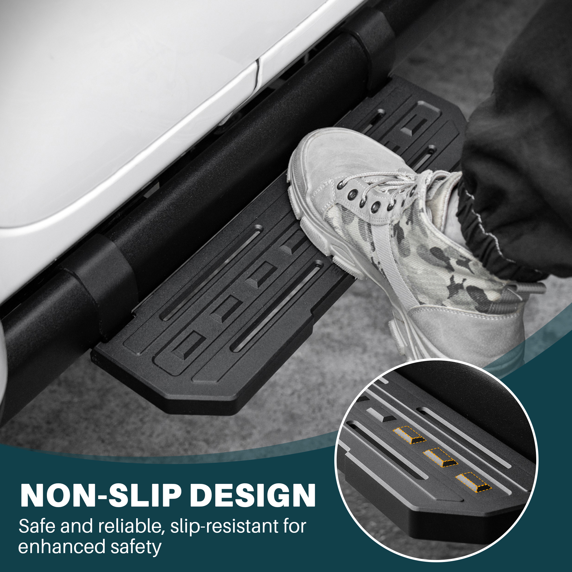 Side Steps For 2018 Wrangler JL 2 Doors Rubicon Only With OEM Rock Rails