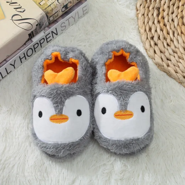 Children's Cotton Slippers Autumn And Winter Bag Heel Gray - Shop at LoveMi