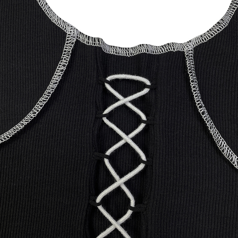 Title 4, Summer Stitching Tight-fitting Halter Neck Cont...