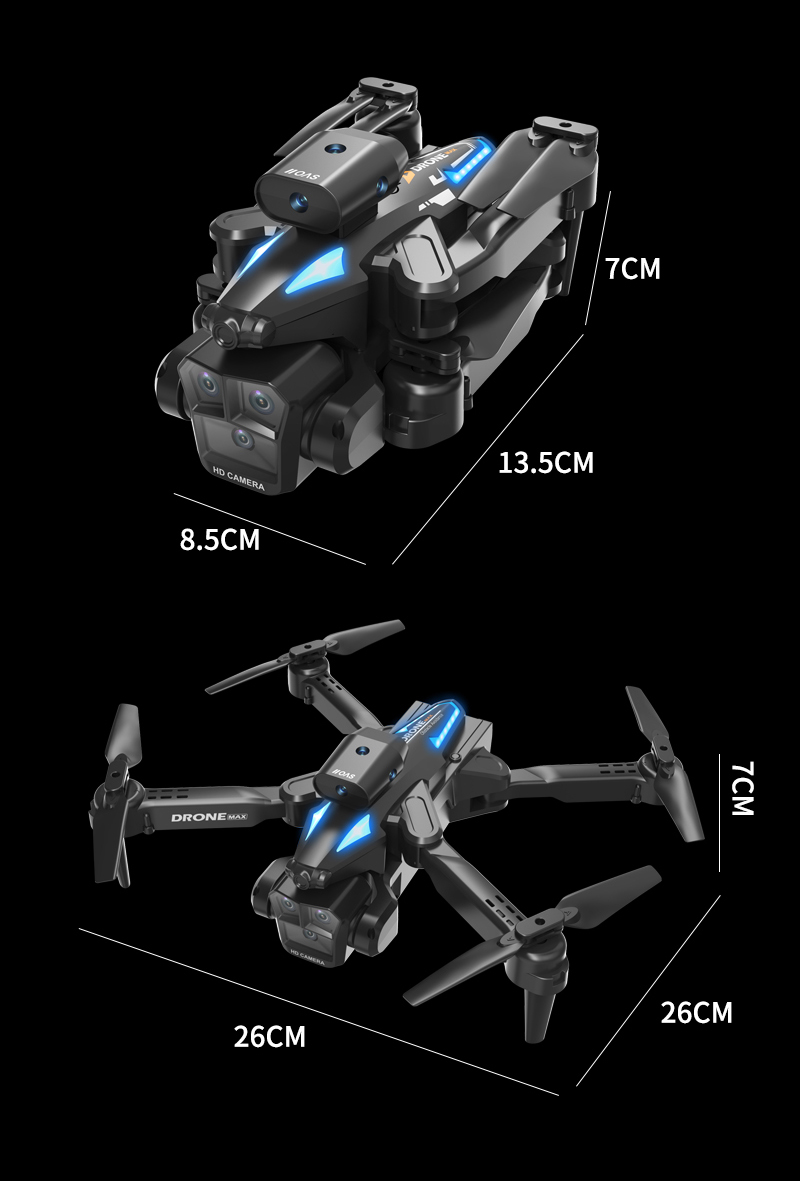 C10 Black - Triple Camera - Dual Electric Drone-BLACK detail