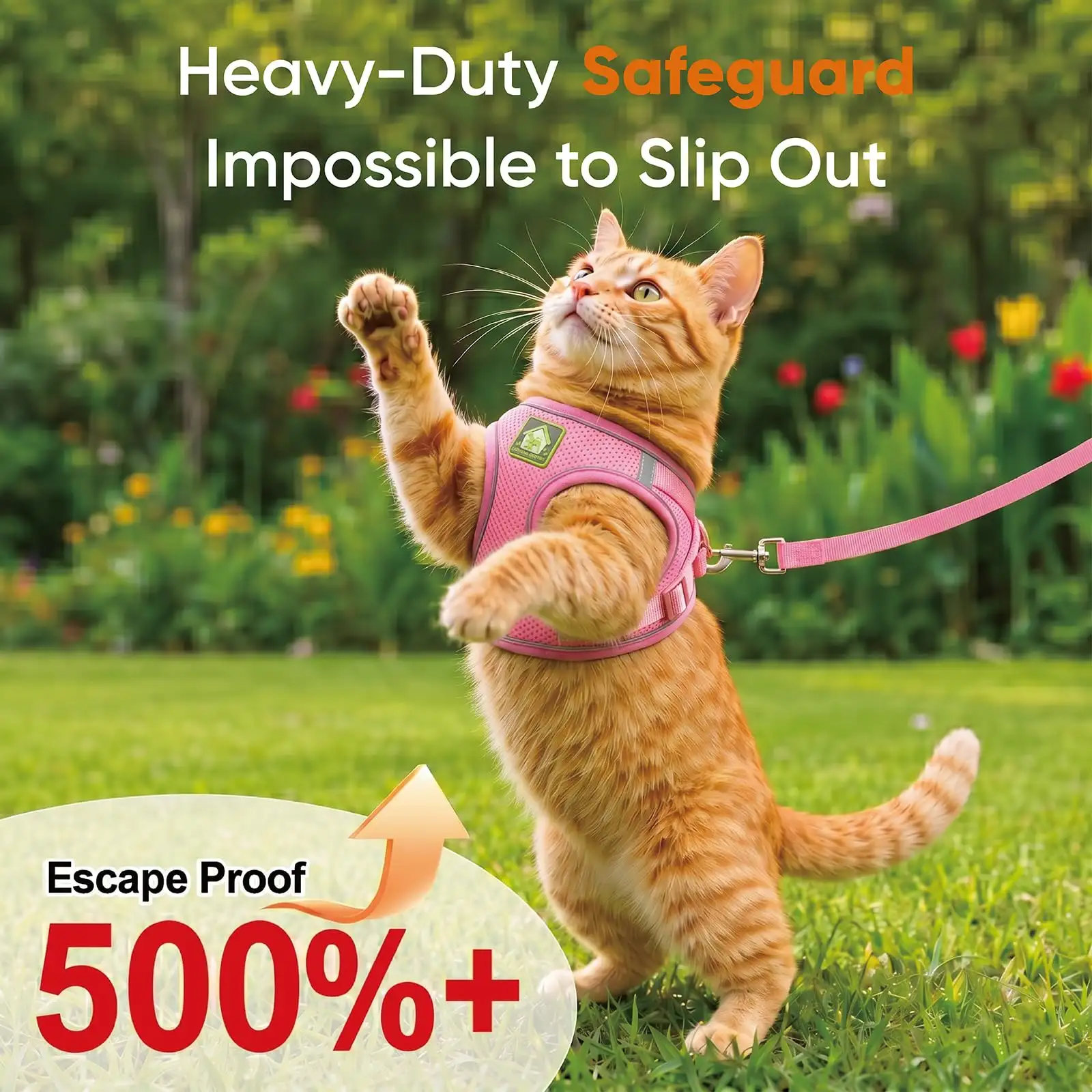 Cat Harness And Leash, Escape Proof Adjustable Vest Harness For Cats, Breathable Reflective Strip Soft Walking Vest For Small Medium Large Cats