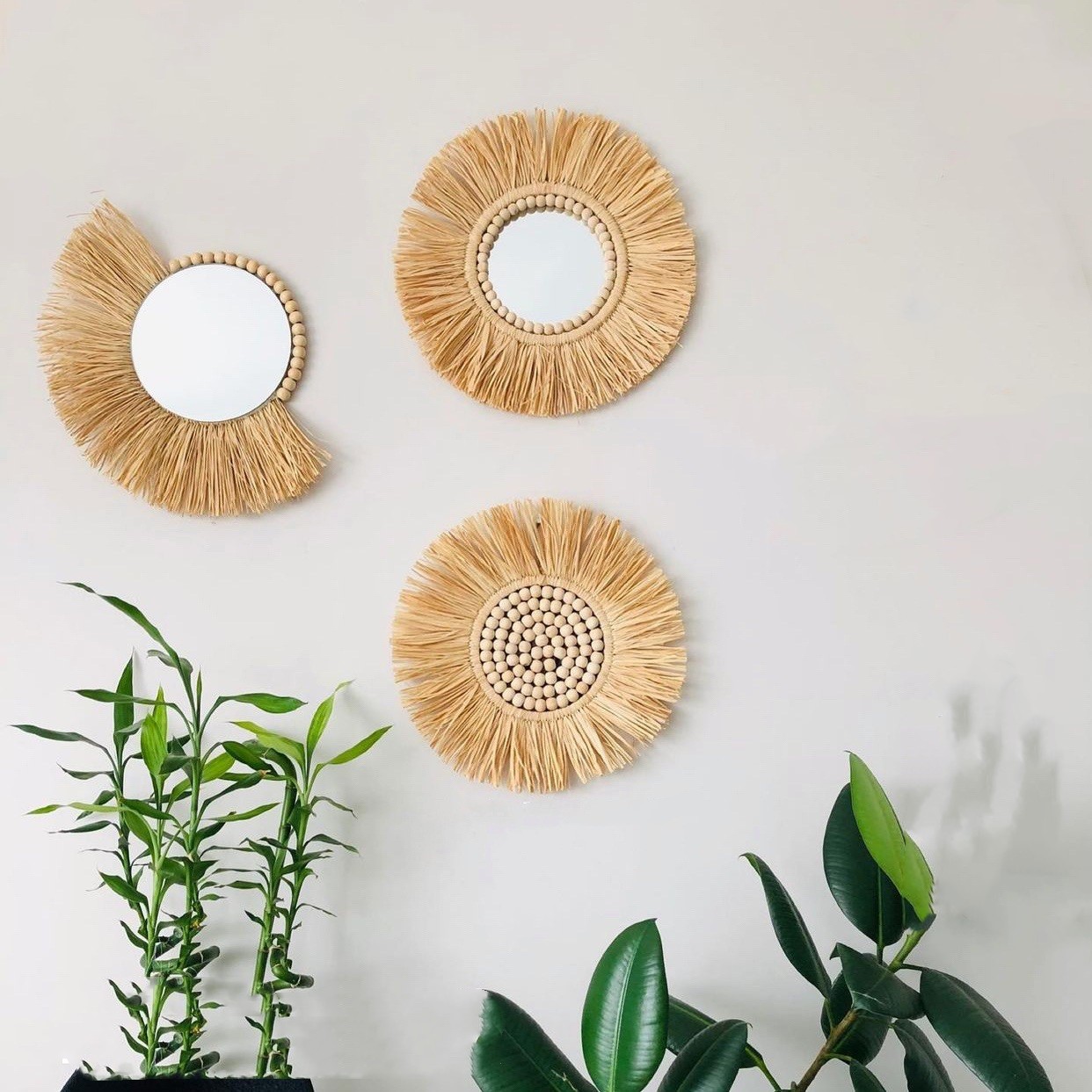 Raffia Round Wall Mirror, picture 5 of 5