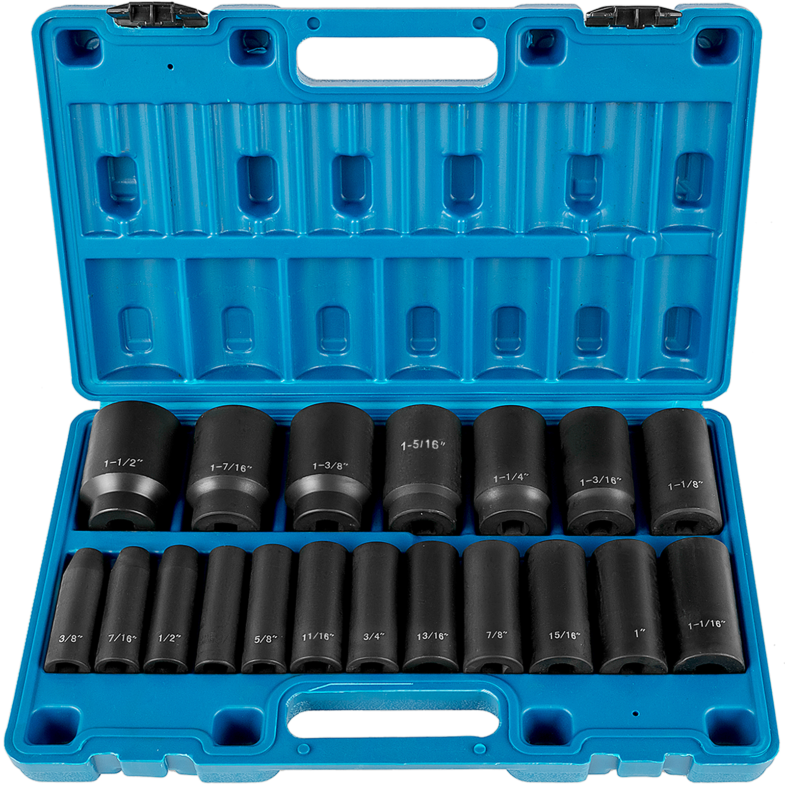VEVOR Impact Socket Set 19 Piece Impact Sockets, Deep Socket, 6-Point Sockets, R