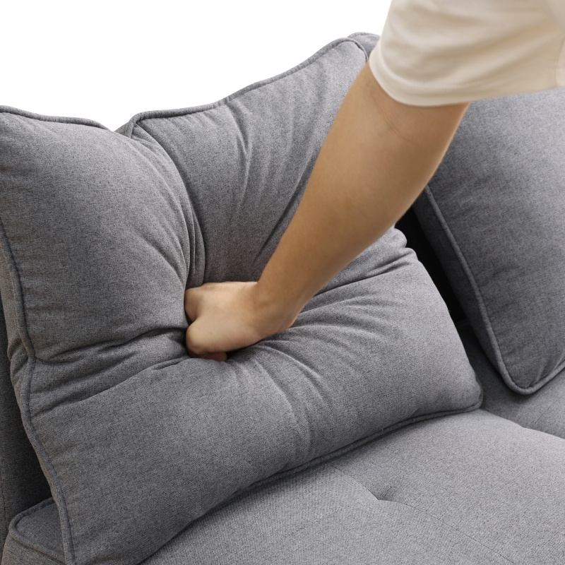 Pickup Only--Deep Grey Sackcloth Living Room Sofabed