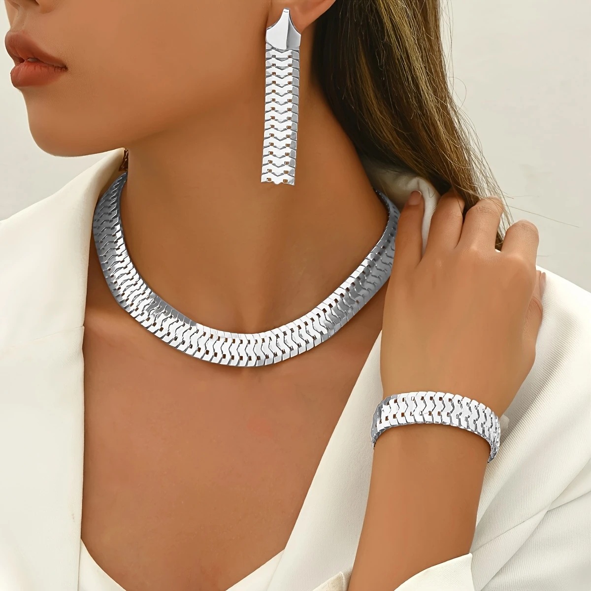 Wheat Ear Bracelet Necklace Earring Set - Jewelry & Watches