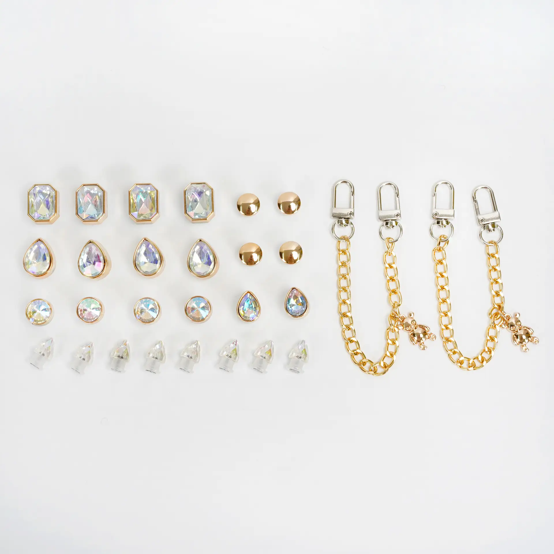 DIY Decorative Rhinestone Metal Shoe Buckle Chain Accessories