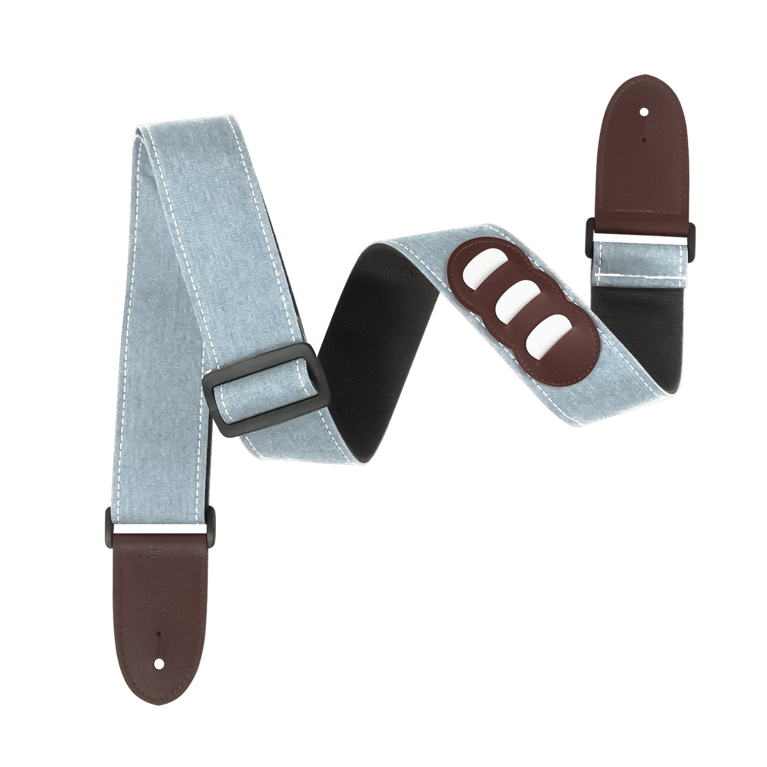 Title 6, Cotton Denim Guitar Strap With Pick Storage Fun...