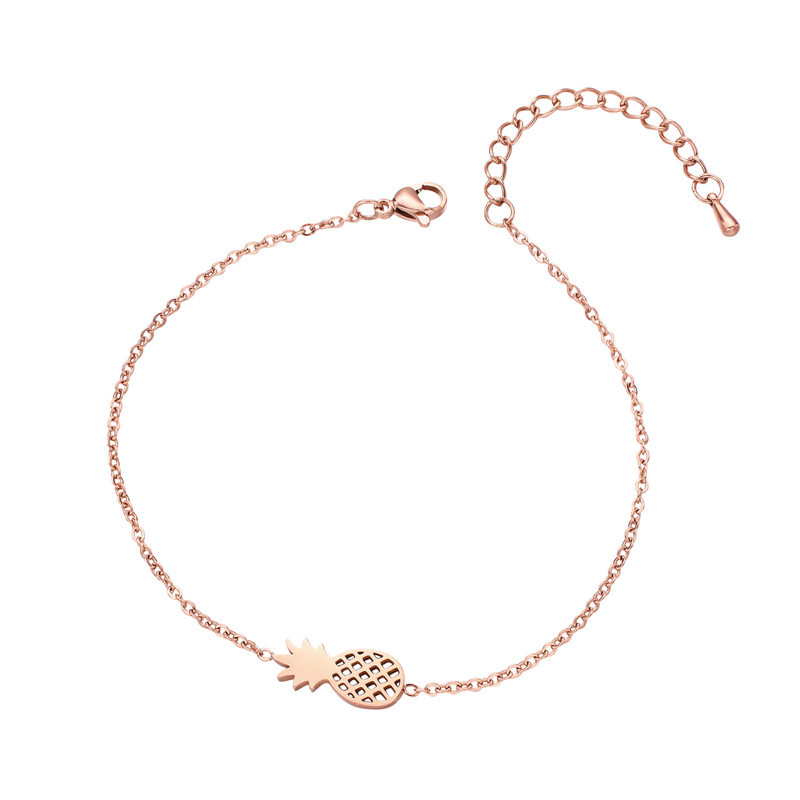 Solid Sterling Silver Fashion Women Drawing Fruit Pineapple