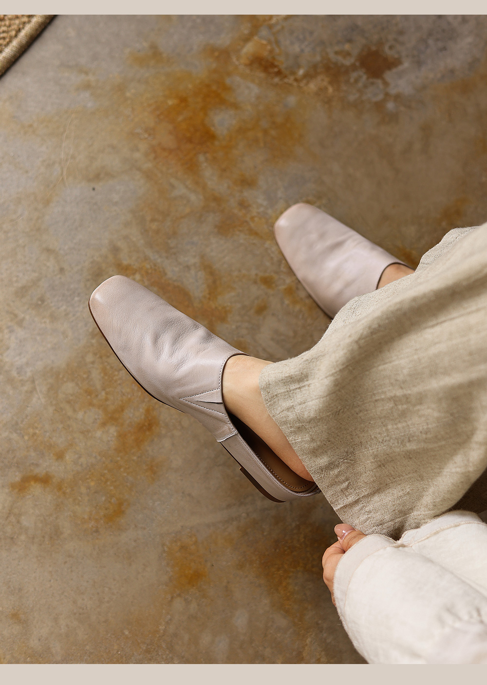 Sheepskin Ruched Mule Slides waxed leather detail – Sarah Express