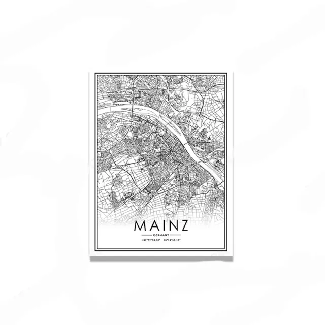 Map Printing Canvas Wall Art Picture Decorative Painting White - Shop at LoveMi