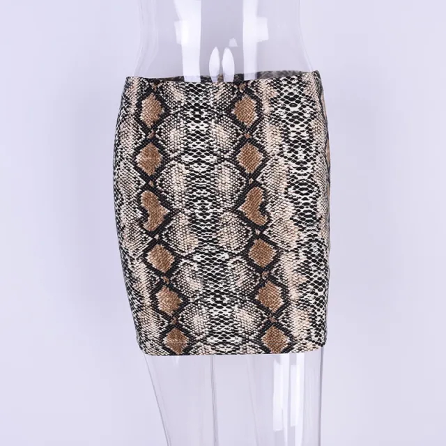 Women's New Hot selling Sexy Snake Print Skirt Brown - Shop at LoveMi
