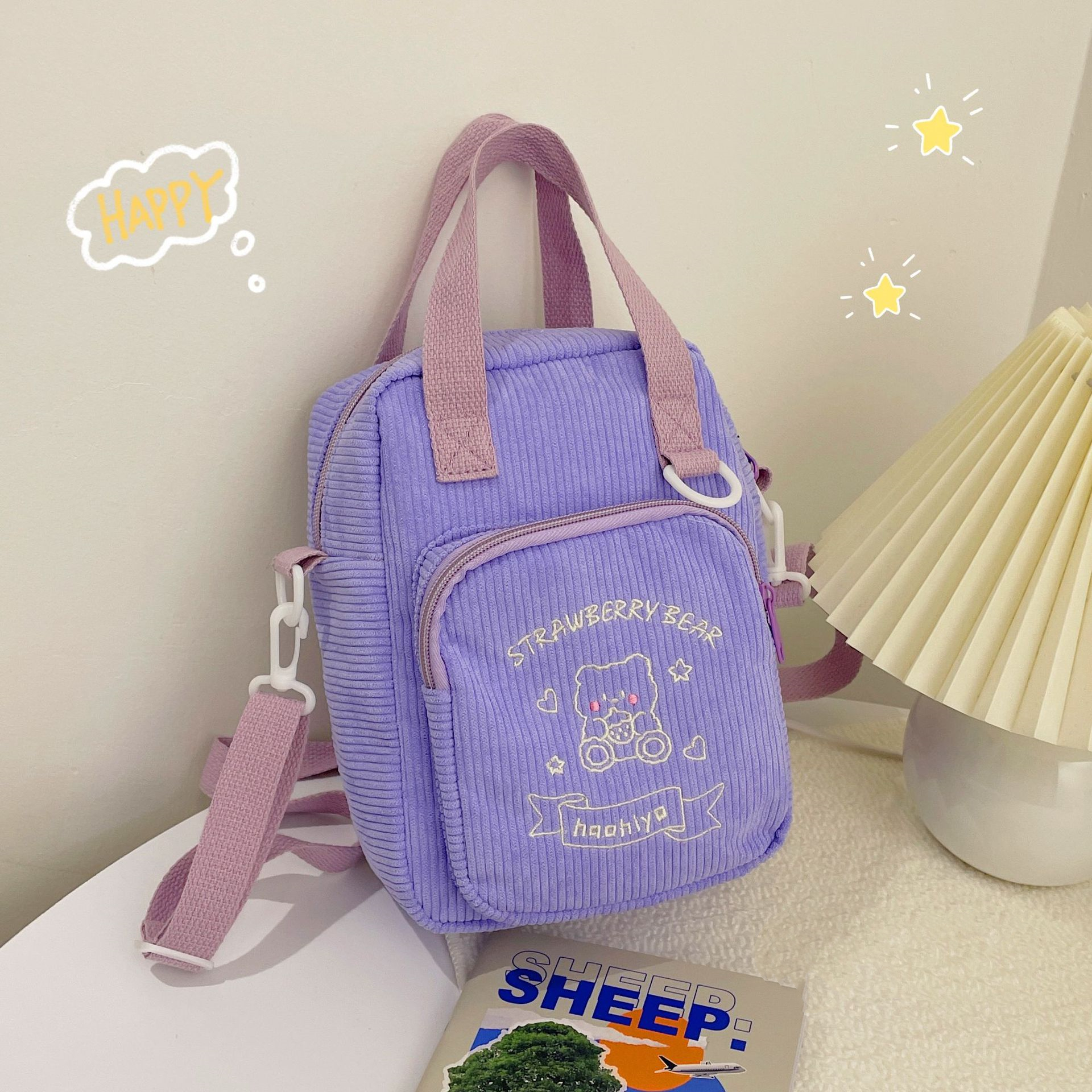 Soft Girl Cute Corduroy Hand Shoulder Bag