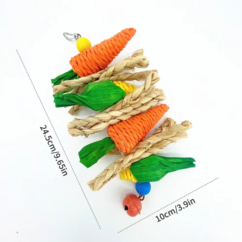 Parrot Toy Hanging Perch Climb Playing Equipment Cage Accessories Bird Bite Toy For Parakeets Macaws Cockatiels Lovebird Finches,
