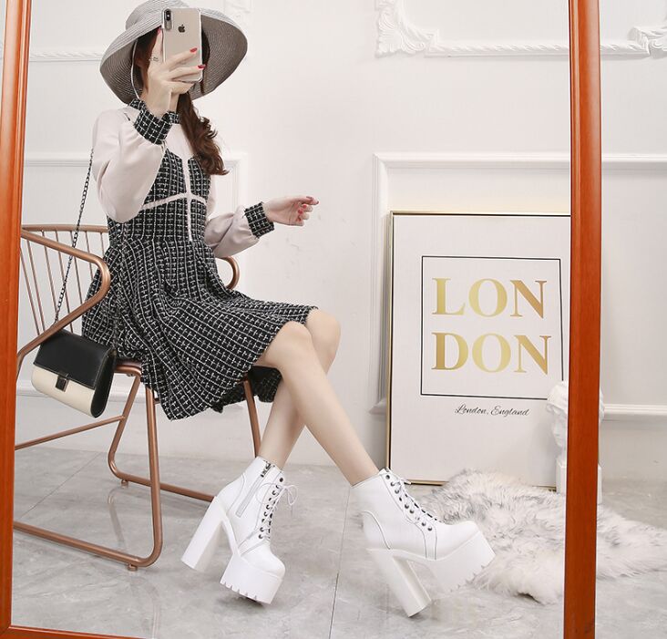 Title 4, Fall New Super High Platform Lace-up Womens Sh...