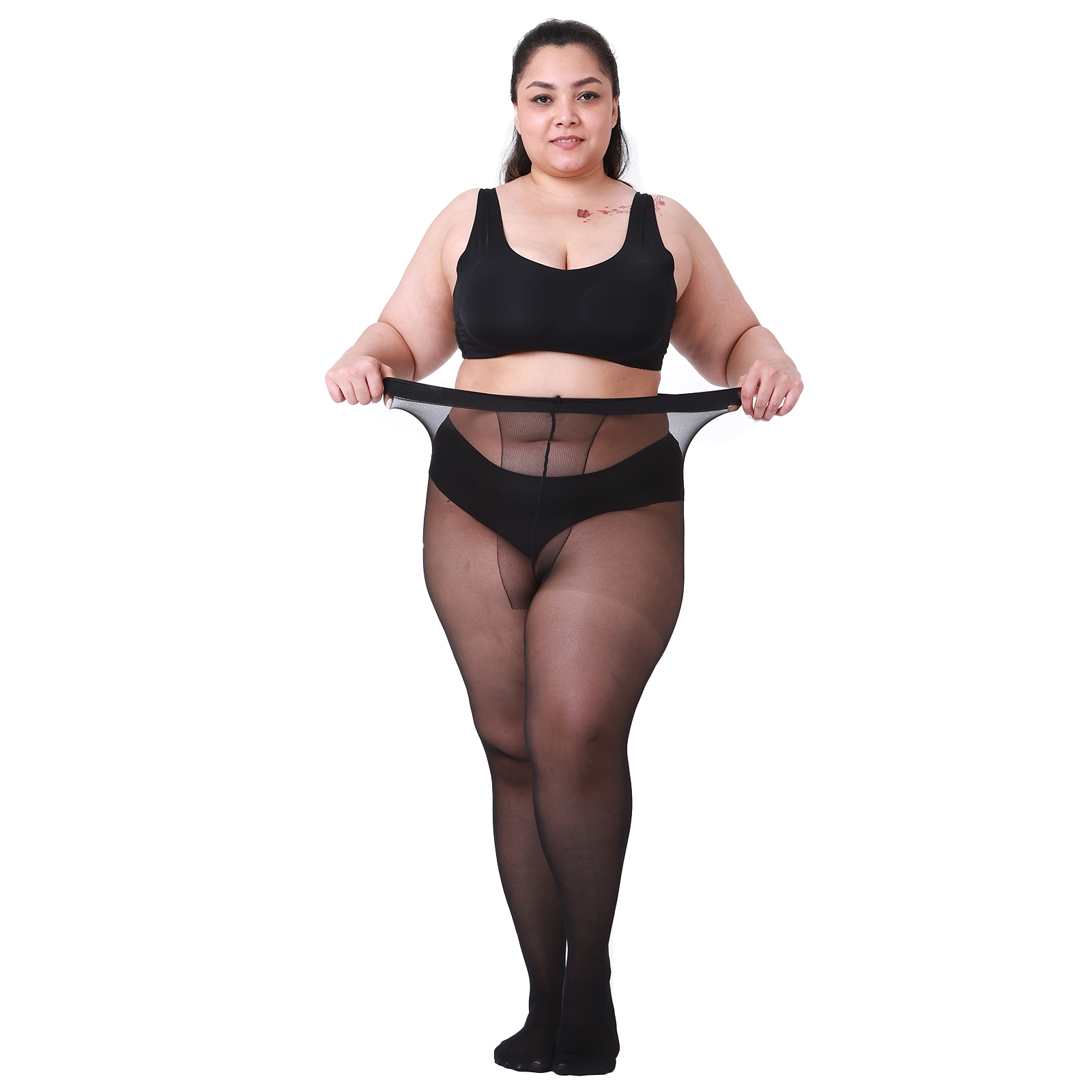 3-Pack Sheer Tights For Women T-Crotch 30D Plus Size Pantyho