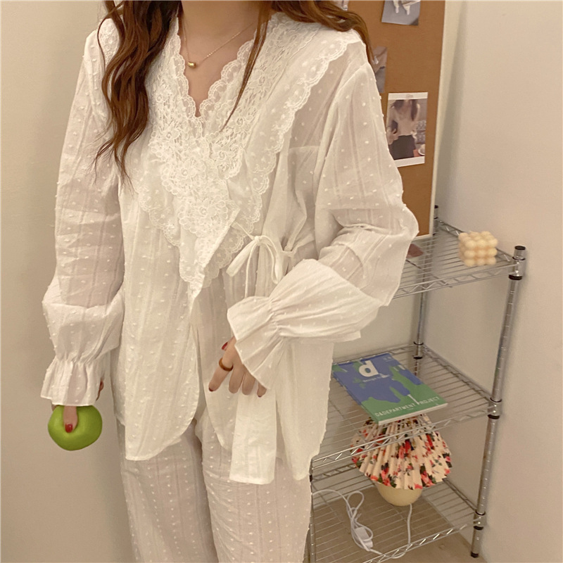 Title 3, Palace Lace Cotton Pajamas Autumn New Home Serv...