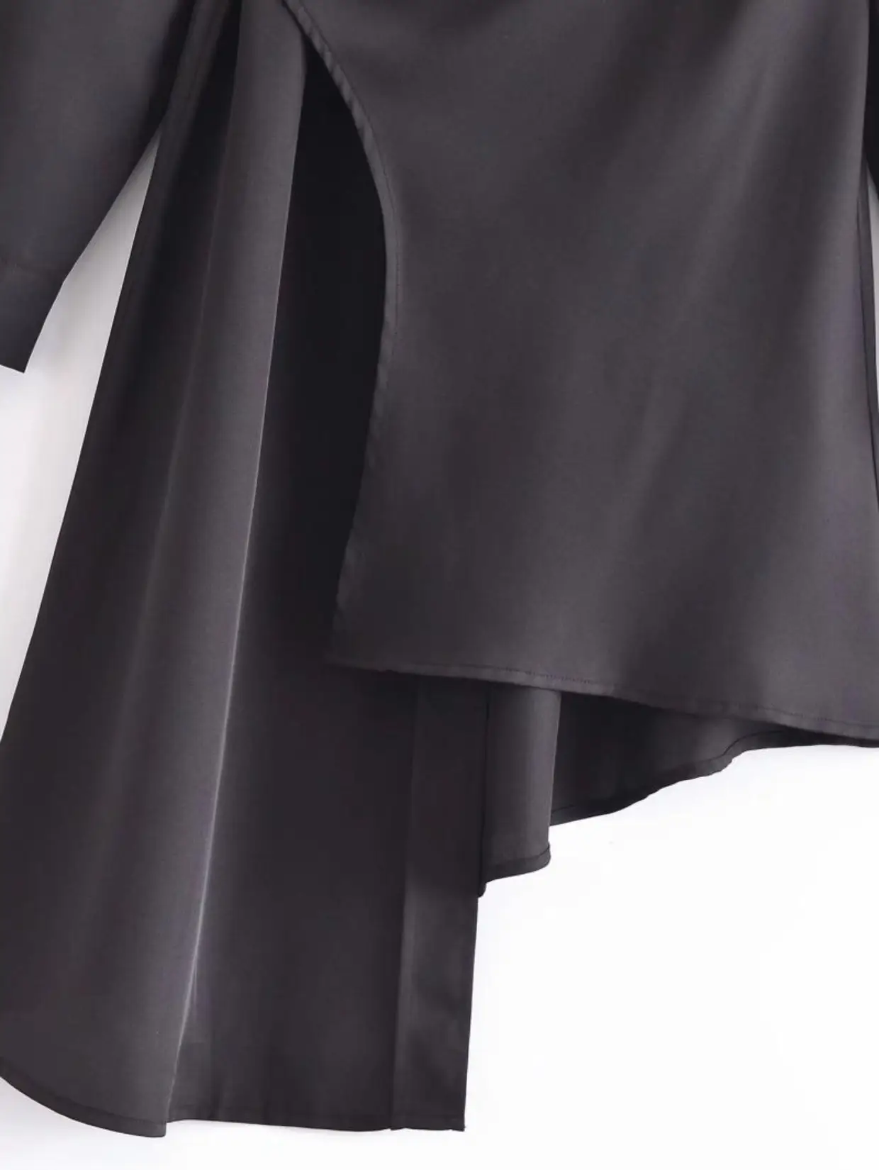 Women's Solid Color Irregular Waist Shirt Dress