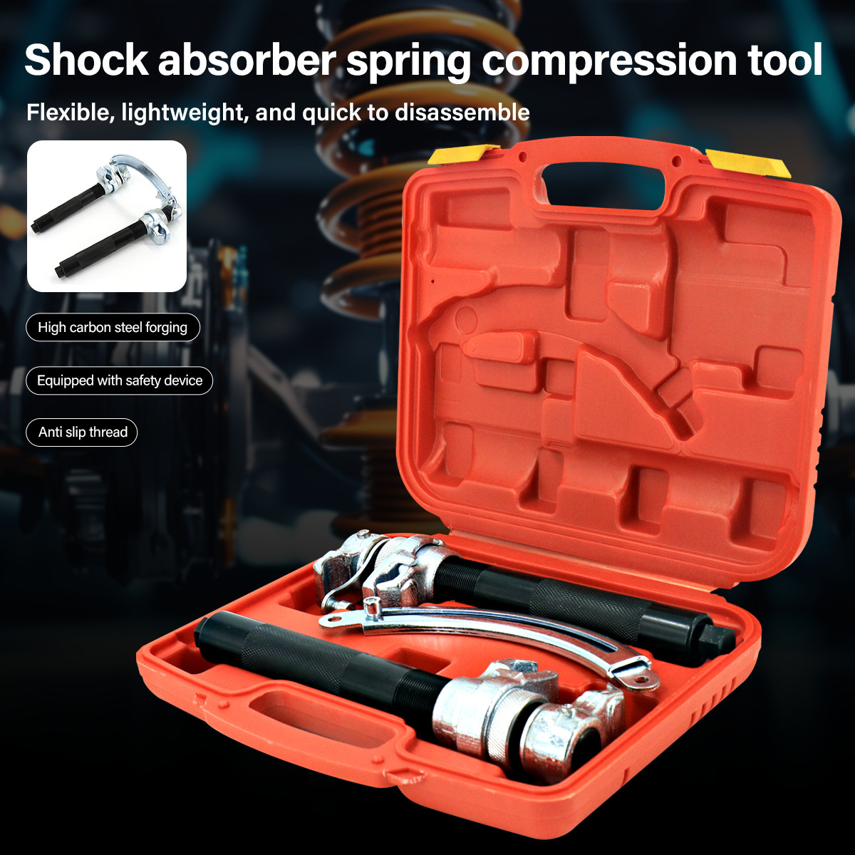 Heavy Duty Coil Spring Compressor Hook Strut Clamp Suspension Car Auto Tool Kit - Image 1