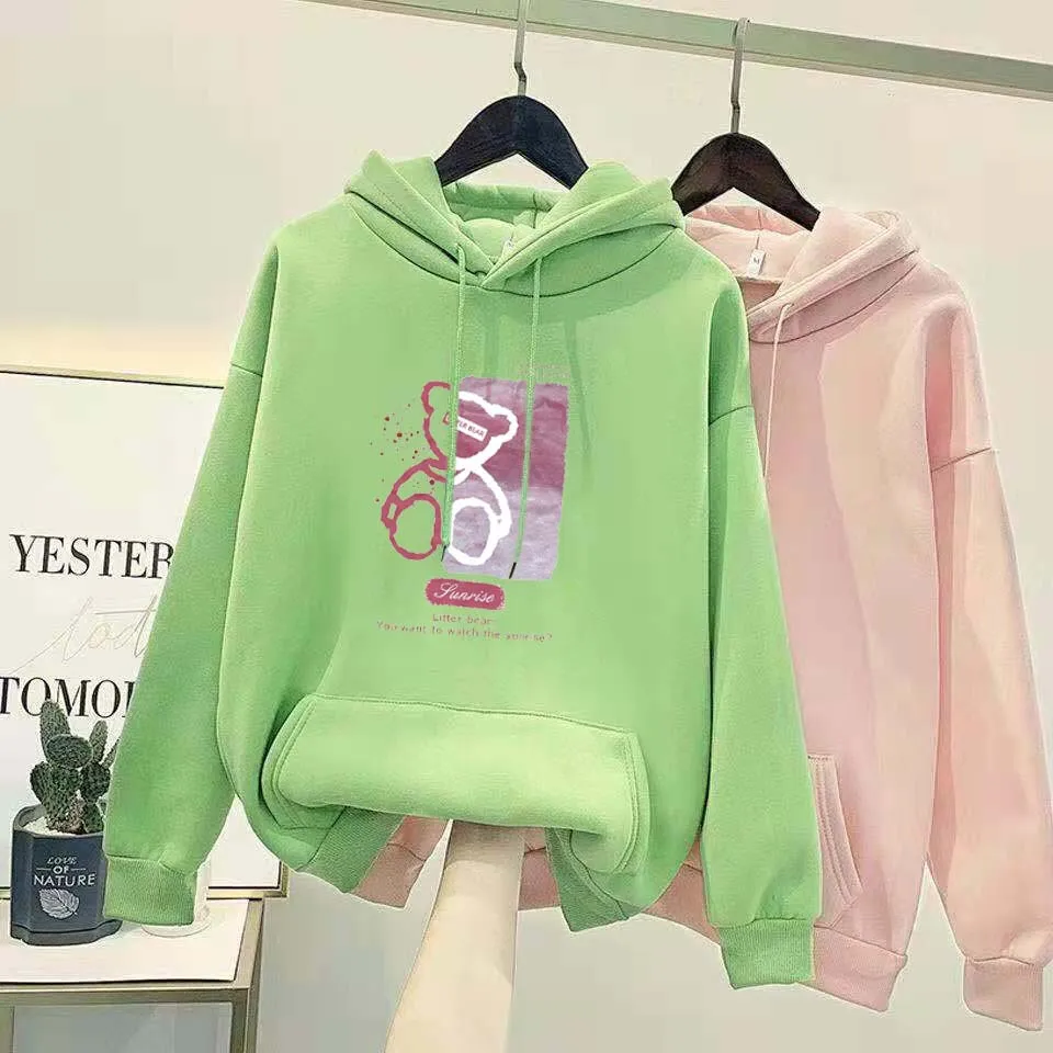 Plus Velvet Western Style Student Age Reduction Ins Super Fire Loose Embroidered Hood - 7 Style