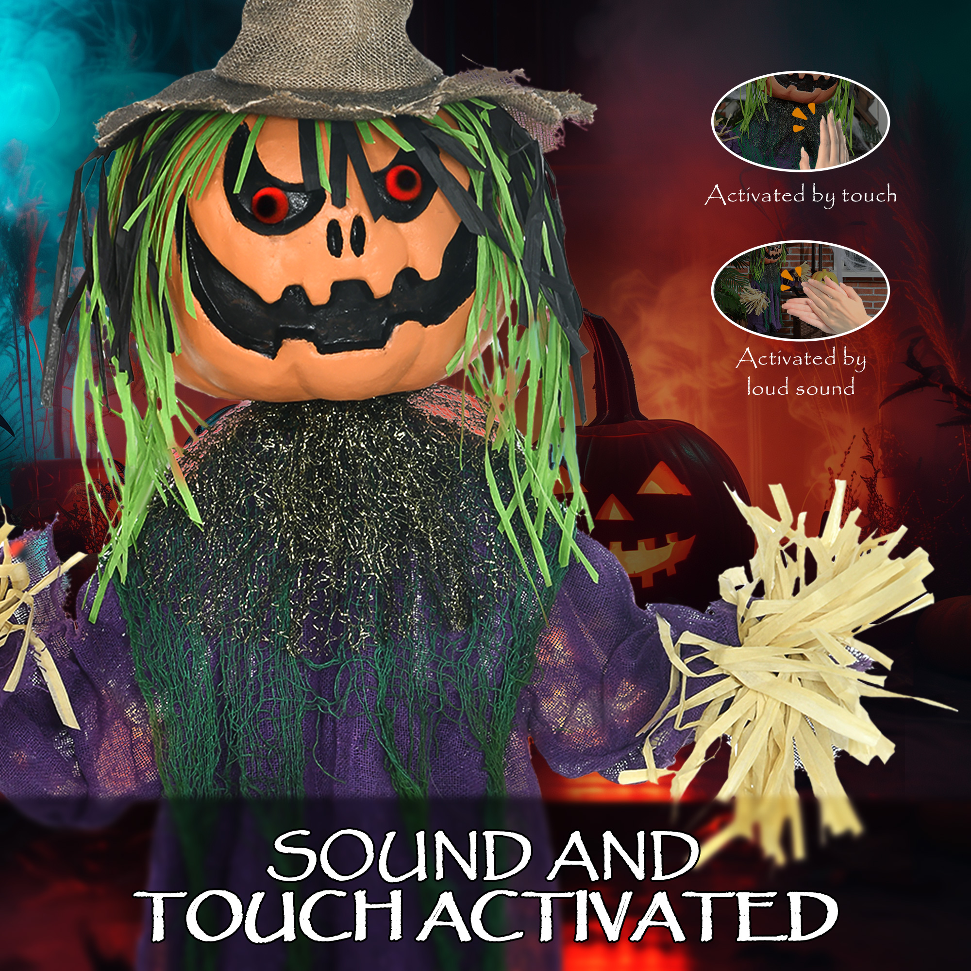 Pumpkin scarecrow halloween electronic animation doll no.