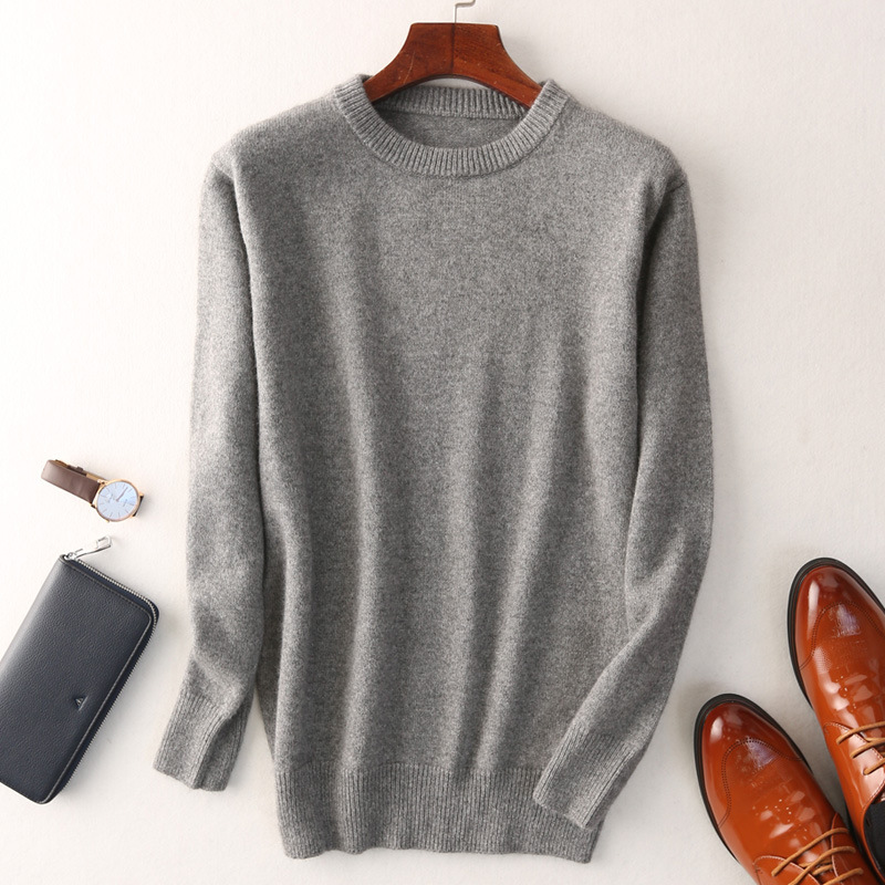 New Cashmere Sweater Men's Round Neck Padded Sweater