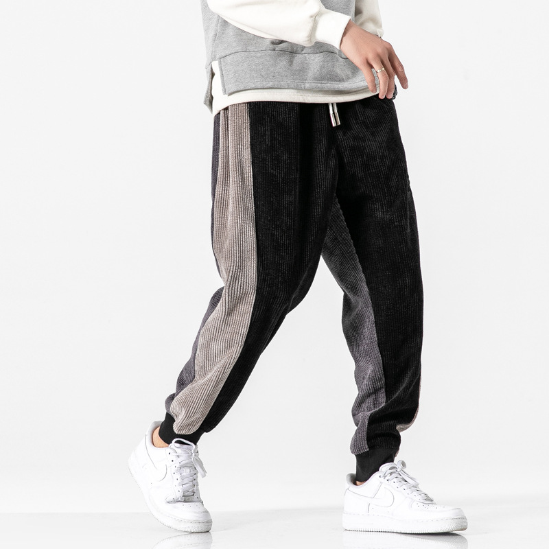 Title 4, Corduroy Contrast Stitching Drawstring Pants