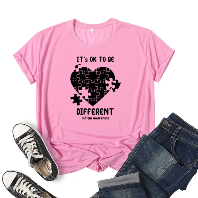 Fashion Casual Graphic Print Short sleeved T shirt Pink - Shop at LoveMi
