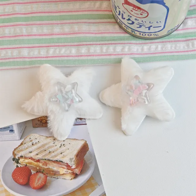 Plush Five pointed Star Bangs Hairpin Cloudy Stars - Shop at LoveMi