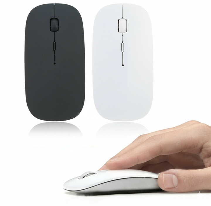 Sleek Portable Silent Click Mouse  Ergonomic Wireless Optical Mouse thumbnail 3