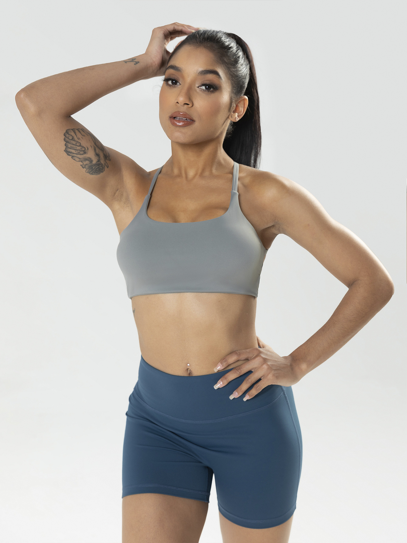 Women's Strappy Sports Bra - Criss Cross Back Padded Medium Support Wireless Gym - Picture 5 of 7