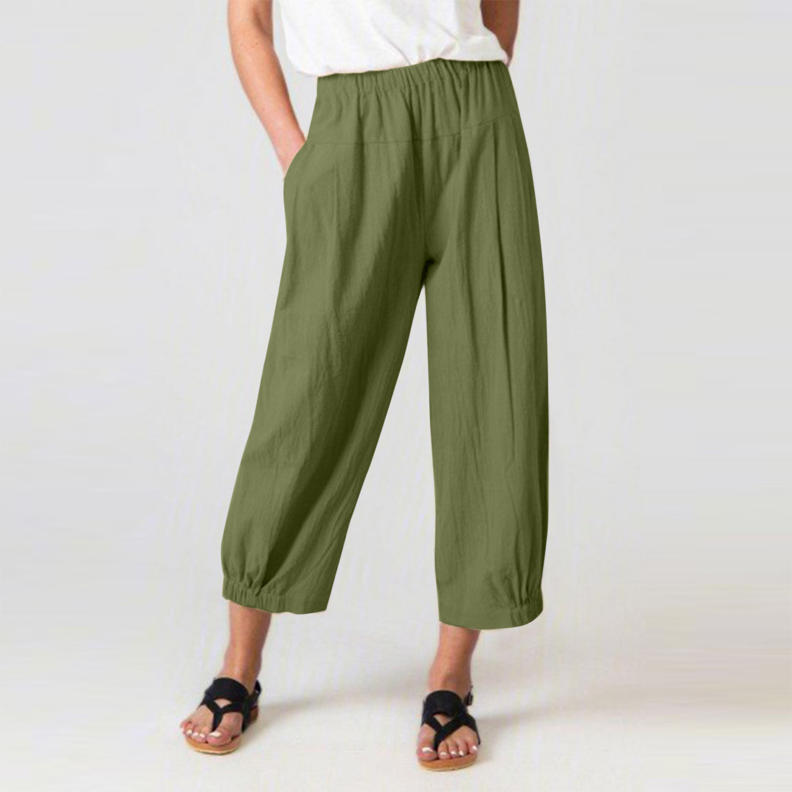 Title 1, Loose Harlan Pants High Waist Cotton And Linen ...